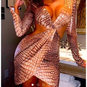 Croc faux leather dress